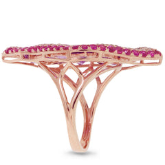 0.30ct Diamond & 6.41ct Amethyst & Pink Sapphire 14k Rose Gold Ring