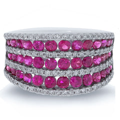 0.48ct Diamond & 1.79ct Pink Sapphire 14k White Gold Ring