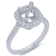 0.57ct 14k White Gold Diamond Semi-mount Ring