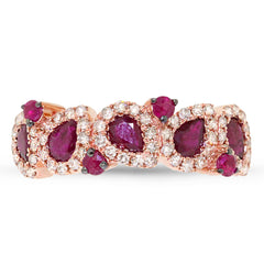 0.32ct Diamond & 1.23ct Ruby 14k Rose Gold Ring