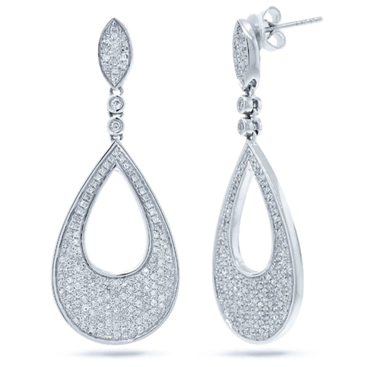 0.88ct 14k White Gold Diamond Pave Earring