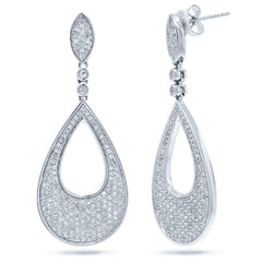 0.88ct 14k White Gold Diamond Pave Earring
