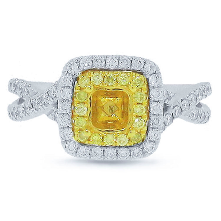 0.52ct 14k Two-tone Gold Diamond Semi-mount Ring
