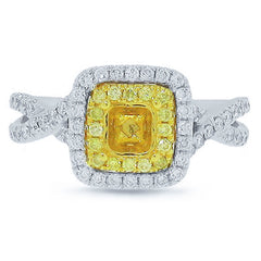 0.52ct 14k Two-tone Gold Diamond Semi-mount Ring