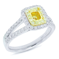 0.56ct 14k Two-tone Gold Diamond Semi-mount Ring