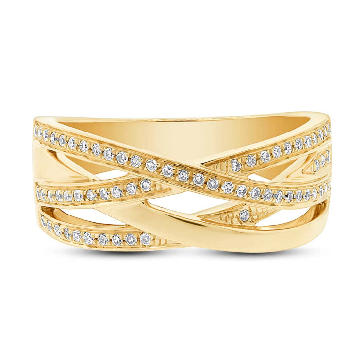 0.18ct 14k Yellow Gold Diamond Bridge Ring