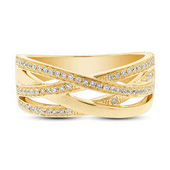 0.18ct 14k Yellow Gold Diamond Bridge Ring