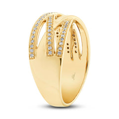 0.18ct 14k Yellow Gold Diamond Bridge Ring