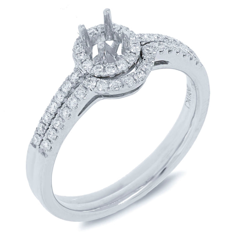 0.29ct 14k White Gold Diamond Semi-mount Ring 2-pc