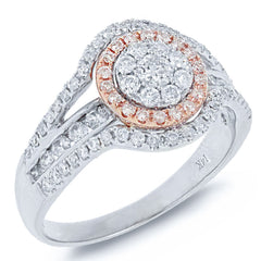 0.80ct 14k Two-tone Rose Gold Diamond Lady's Ring