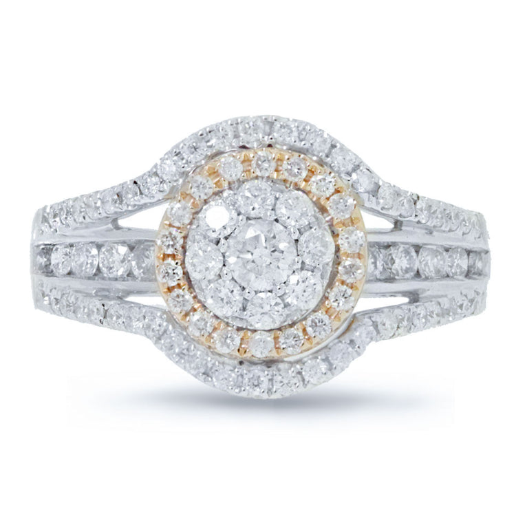 0.80ct 14k Two-tone Rose Gold Diamond Lady's Ring