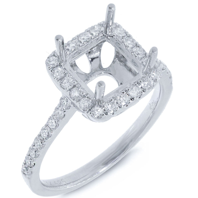 0.46ct 14k White Gold Diamond Semi-mount Ring