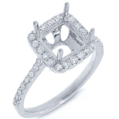 0.46ct 14k White Gold Diamond Semi-mount Ring