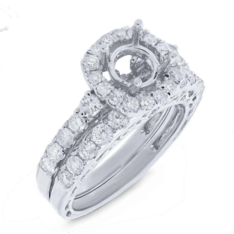 1.68ct 18k White Gold Diamond Semi-Mount Ring 2-pc