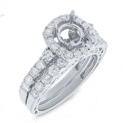 1.68ct 18k White Gold Diamond Semi-Mount Ring 2-pc