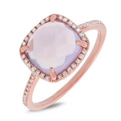 0.13ct Diamond & 2.90ct Amethyst 14k Rose Gold Ring
