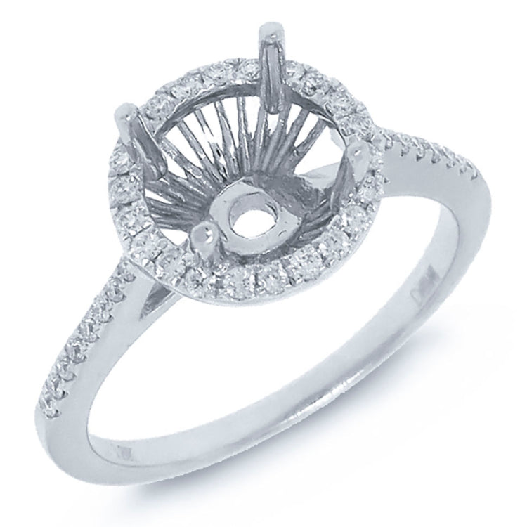 0.23ct 18k White Gold Diamond Semi-mount Ring