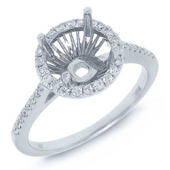 0.23ct 18k White Gold Diamond Semi-mount Ring