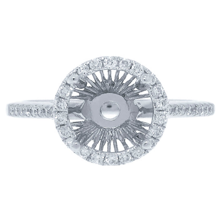 0.23ct 18k White Gold Diamond Semi-mount Ring