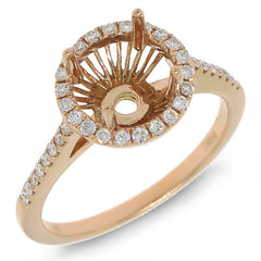 0.23ct 18k Rose Gold Diamond Semi-mount Ring