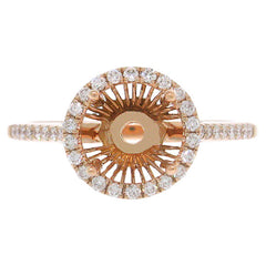 0.23ct 18k Rose Gold Diamond Semi-mount Ring