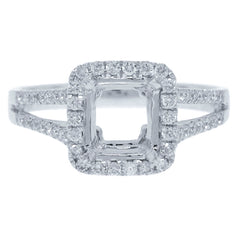 0.46ct 14k White Gold Diamond Semi-mount Ring