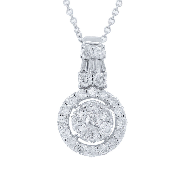 0.78ct 18k White Gold Diamond Pendant