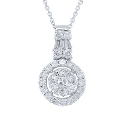 0.78ct 18k White Gold Diamond Pendant