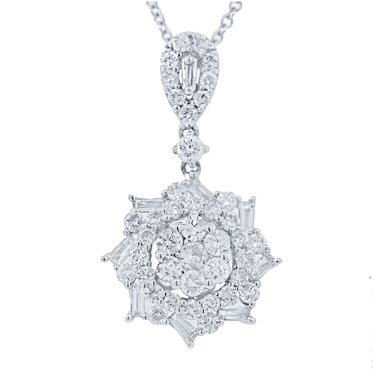 1.09ct 18k White Gold Diamond Pendant
