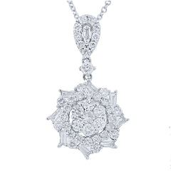 1.09ct 18k White Gold Diamond Pendant