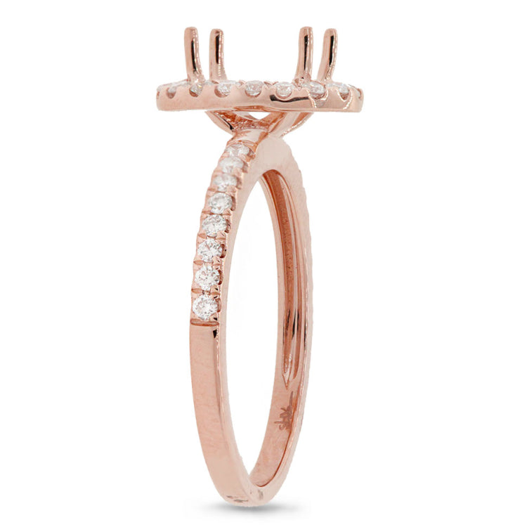 0.33ct 14k Rose Gold Diamond Semi-mount Ring