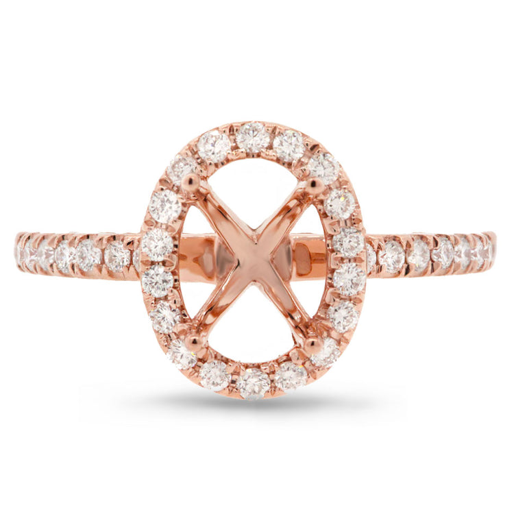 0.33ct 14k Rose Gold Diamond Semi-mount Ring