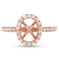 0.33ct 14k Rose Gold Diamond Semi-mount Ring