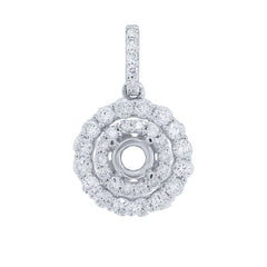 0.70ct 14k White Gold Diamond Semi-mount Pendant