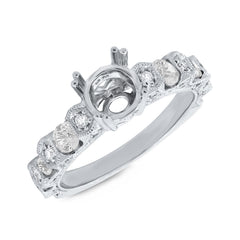 0.83ct 14k White Gold Diamond Semi-mount Ring