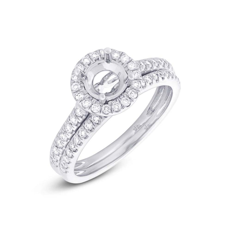 0.49ct 14k White Gold Diamond Semi-mount Ring 2-pc
