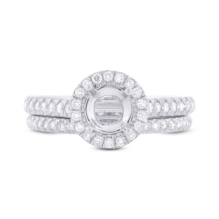 0.49ct 14k White Gold Diamond Semi-mount Ring 2-pc