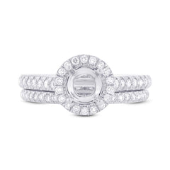 0.49ct 14k White Gold Diamond Semi-mount Ring 2-pc