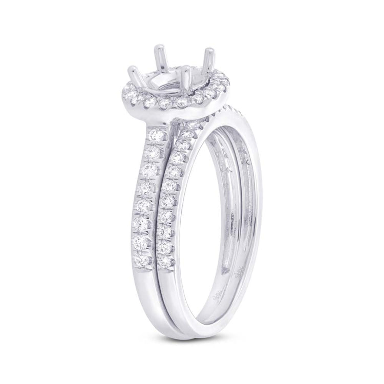 0.49ct 14k White Gold Diamond Semi-mount Ring 2-pc