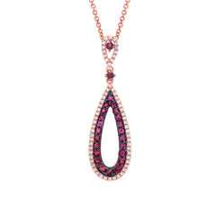 0.18ct Diamond & 0.60ct Ruby 14k Rose Gold Pendant
