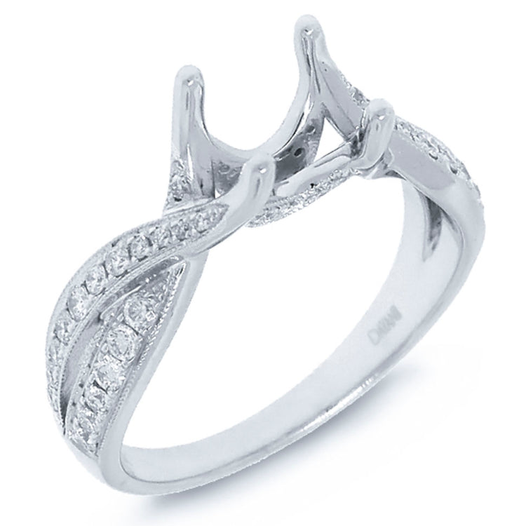 0.35ct 18k White Gold Diamond Semi-mount Ring