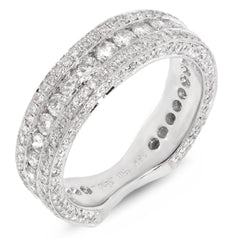 1.75ct 18k White Gold Diamond Lady's Band Size 6.5