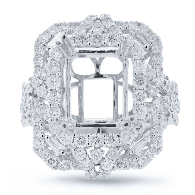 2.14ct 18k White Gold Diamond Semi-mount Ring