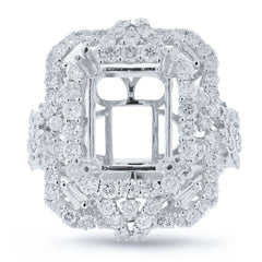 2.14ct 18k White Gold Diamond Semi-mount Ring