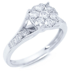 0.64ct 14k White Gold Diamond Lady's Ring