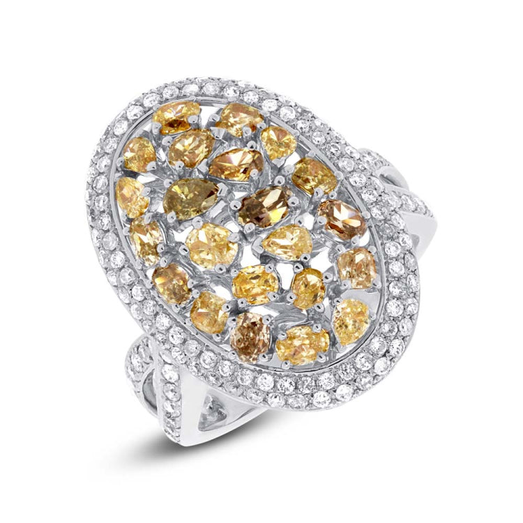 2.73ct 18k White Gold White & Fancy Color Diamond Ring