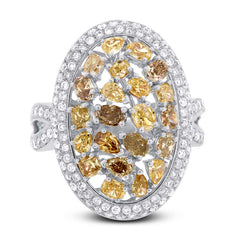 2.73ct 18k White Gold White & Fancy Color Diamond Ring