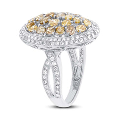 2.73ct 18k White Gold White & Fancy Color Diamond Ring