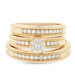 0.50ct 14k Yellow Gold Diamond Trio Set Cluster