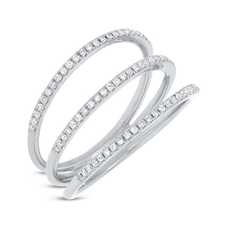 0.20ct 14k White Gold Diamond Lady's Ring Size 7.5